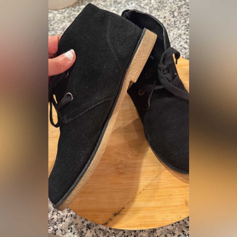 Black Suede Emilia Ankle Boots lucky brand.